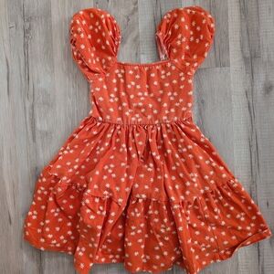 Alice + Ames Orange Floral Tiered Sundress, 4T (V6)
